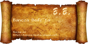 Bancza Beáta névjegykártya